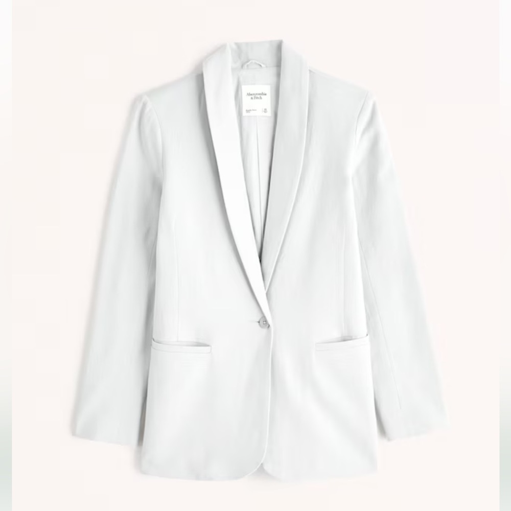Abercrombie & Fitch Linen-Blend Shawl Collar Blazer – Size M